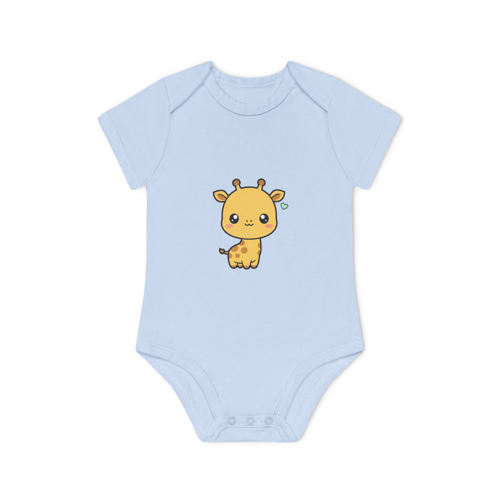 Cute Giraffe Baby Bodysuit - Organic Short Sleeve Onesie for Newborns