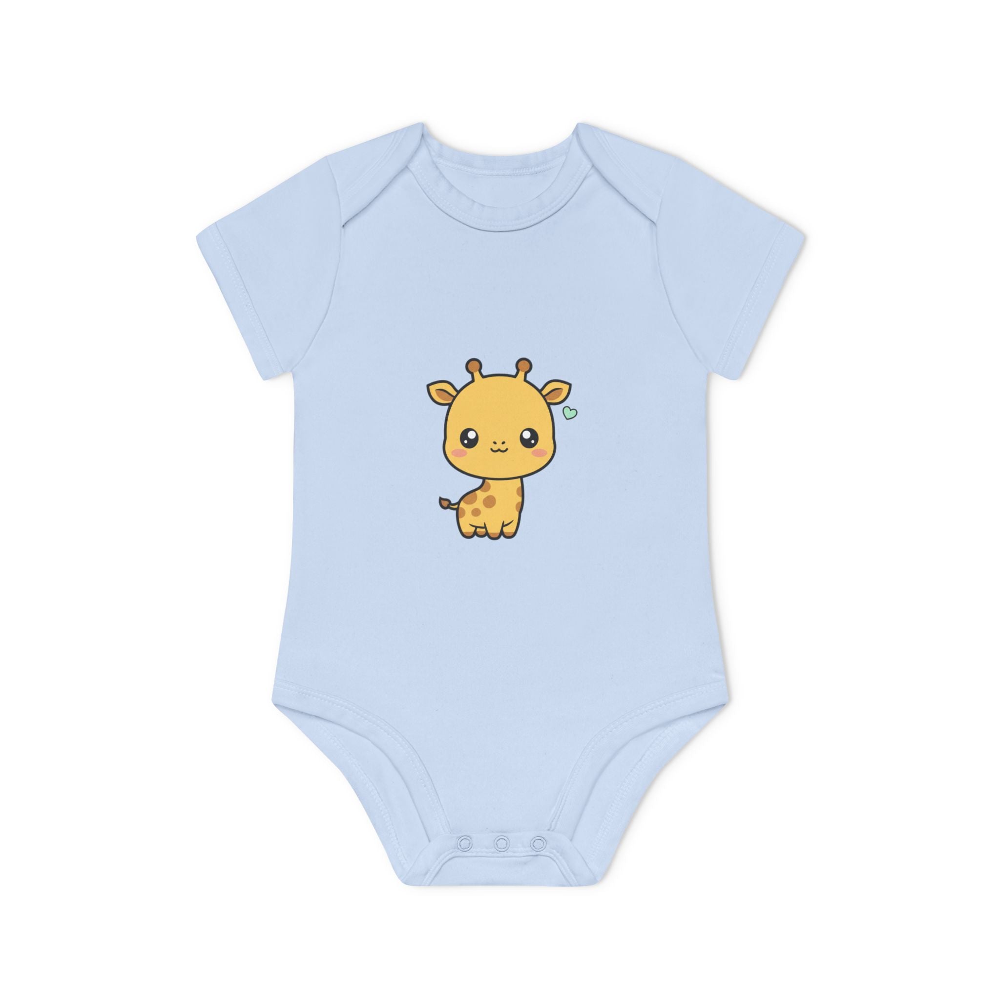 Cute Giraffe Baby Bodysuit - Organic Short Sleeve Onesie for Newborns
