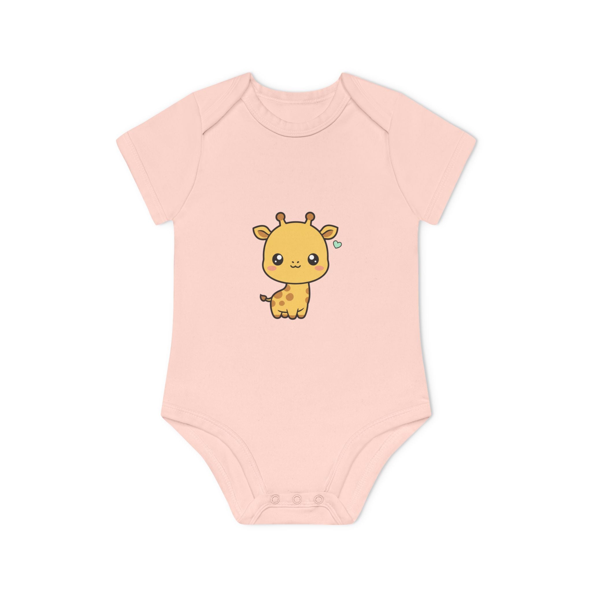 Cute Giraffe Baby Bodysuit - Organic Short Sleeve Onesie for Newborns