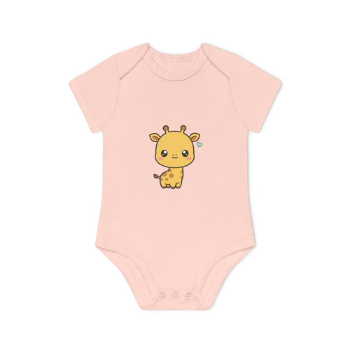Cute Giraffe Baby Bodysuit - Organic Short Sleeve Onesie for Newborns