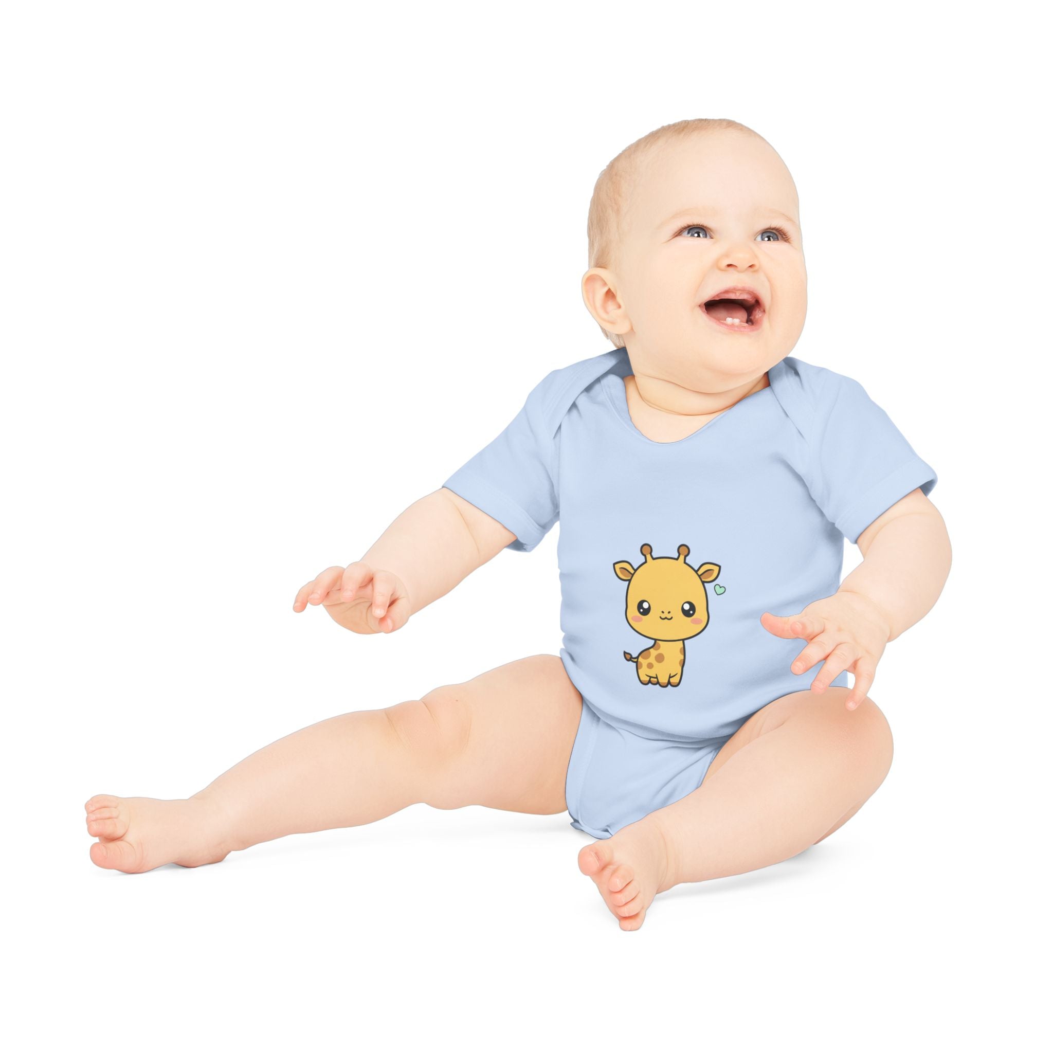Cute Giraffe Baby Bodysuit - Organic Short Sleeve Onesie for Newborns