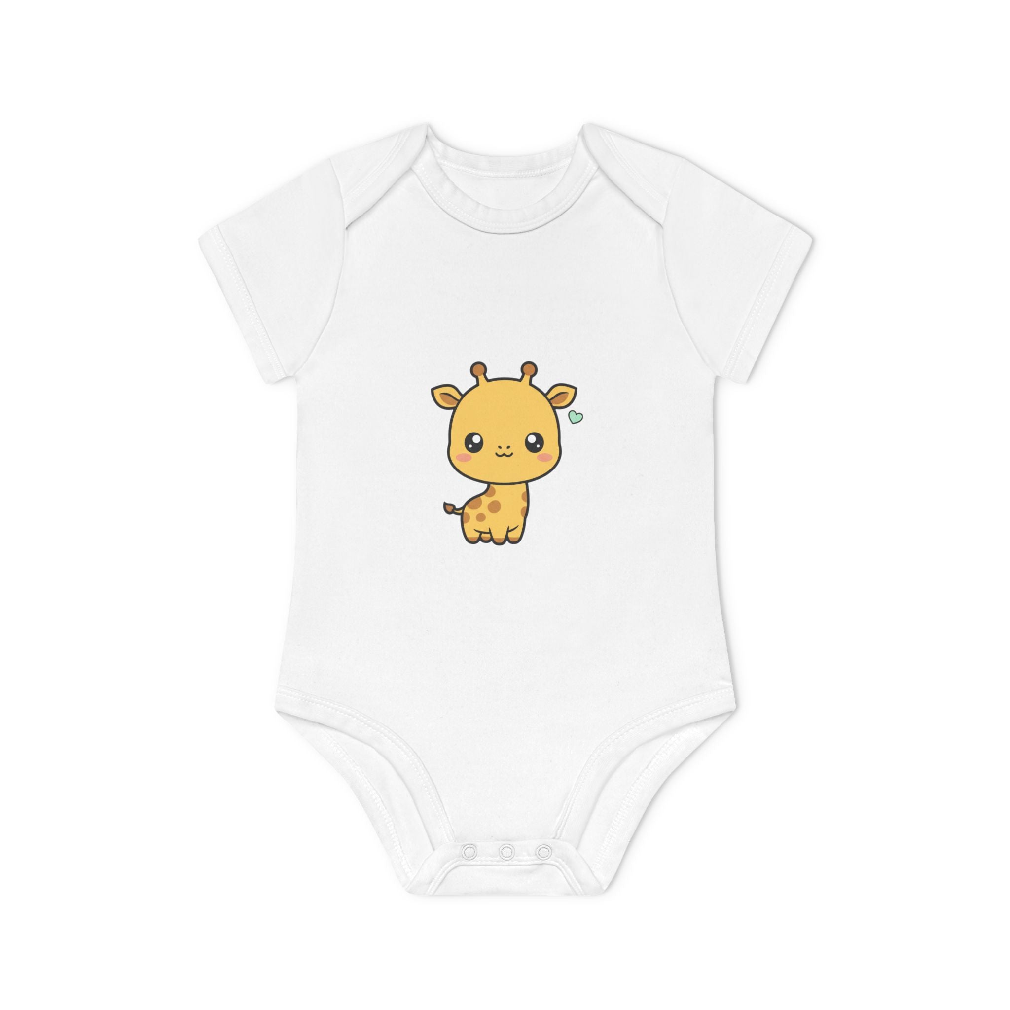 Cute Giraffe Baby Bodysuit - Organic Short Sleeve Onesie for Newborns